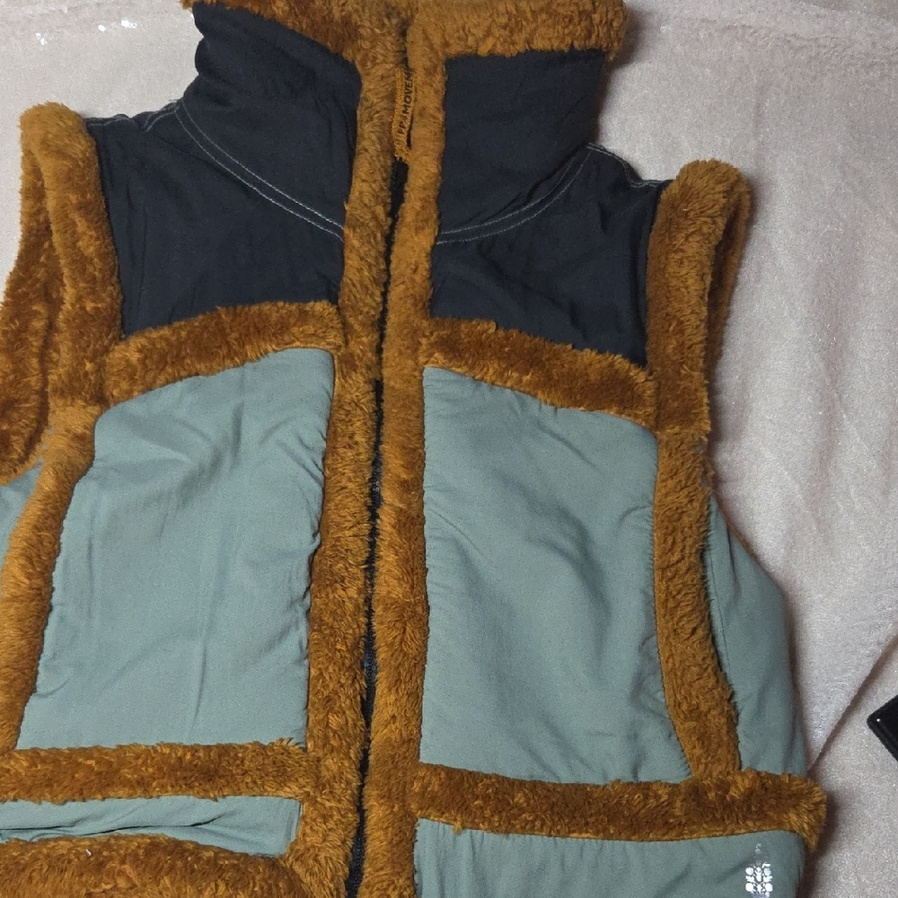 FP Movement by Free People Black and Brown Fleece Vest